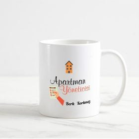 Apartman Yöneticisine Özel Fotoğraflı ve İsimli Kupa Bardak