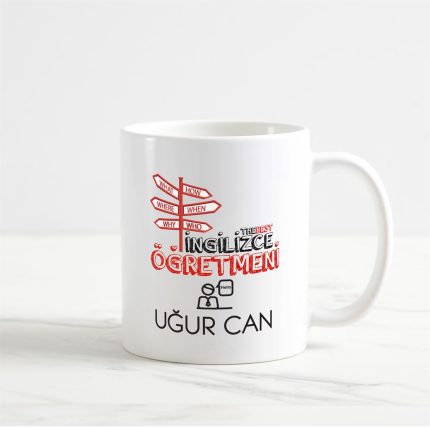 İngilizce Öğretmeni Kupa Bardak (9. Tasarım)
