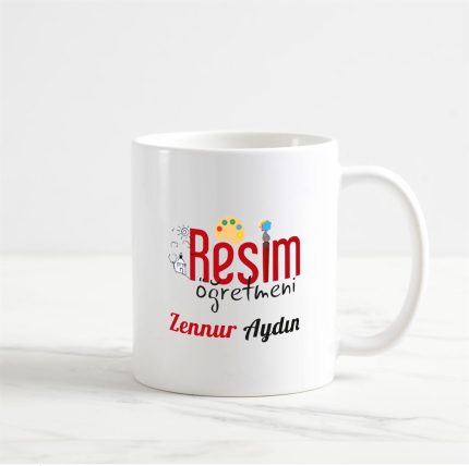 Resim Öğretmeni Kupa Bardak (2. Tasarım) - Kişiye Özel Baskılı