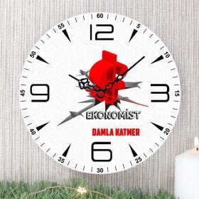 Ekonomistlere Özel Tasarım Ahşap Duvar Saati