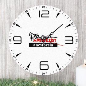 Anestezistlere Özel İsim Yazılı Ahşap Duvar Saati