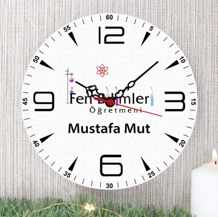Fen Bilimleri Öğretmeni Duvar Saati (7. Tasarım)
