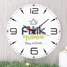 Fizik Öğretmenine Özel Tasarım Ahşap Duvar Saati