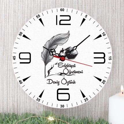 Edebiyat Öğretmeni Duvar Saati (1. Tasarım)