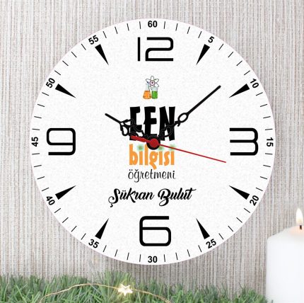 Fen Bilgisi Öğretmeni Duvar Saati (1. Tasarım)