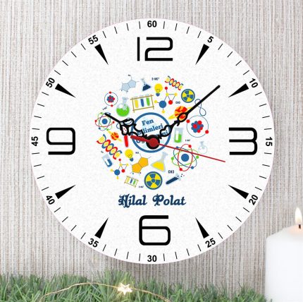 Fen Bilimleri Öğretmeni Duvar Saati (5. Tasarım)