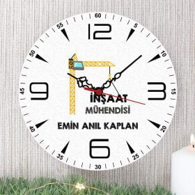 İnşaat Mühendisi Duvar Saati - Kişiye Özel Tasarım
