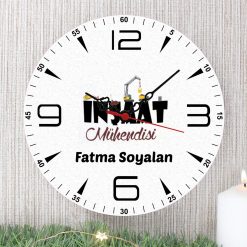 İnşaat Mühendisi Duvar Saati (3. Tasarım)
