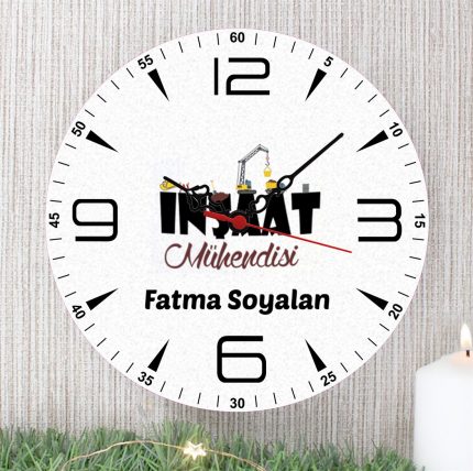 İnşaat Mühendisi Duvar Saati (3. Tasarım)