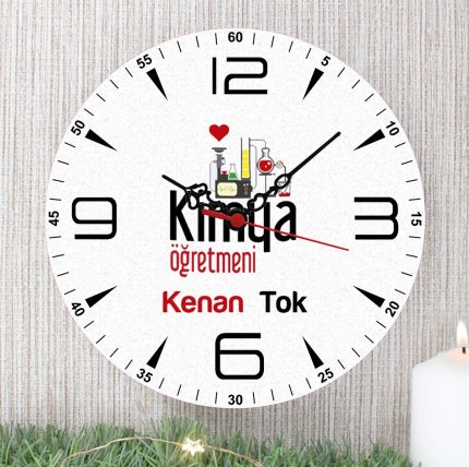 Kimya Öğretmeni Duvar Saati (2. Tasarım)