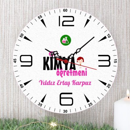 Kimya Öğretmeni Duvar Saati (4. Tasarım)