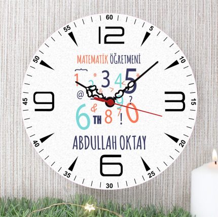 Matematik Öğretmeni Duvar Saati (1. Tasarım)