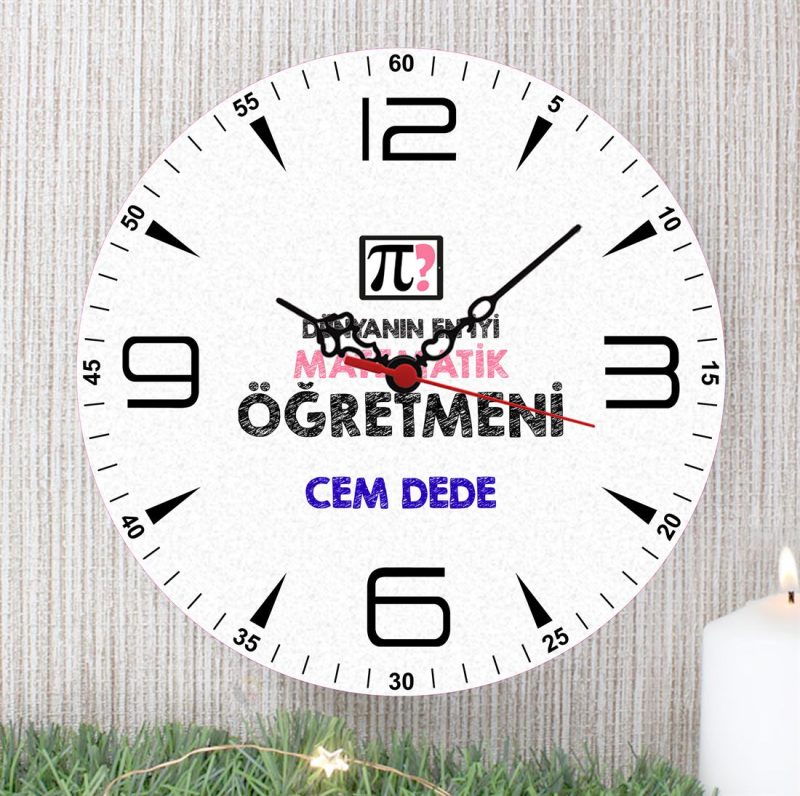 Matematik Öğretmeni Duvar Saati (2. Tasarım) - Görsel 1