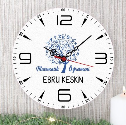 Matematik Öğretmeni Duvar Saati (3. Tasarım)