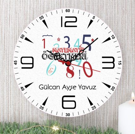 Matematik Öğretmeni Duvar Saati (5. Tasarım)
