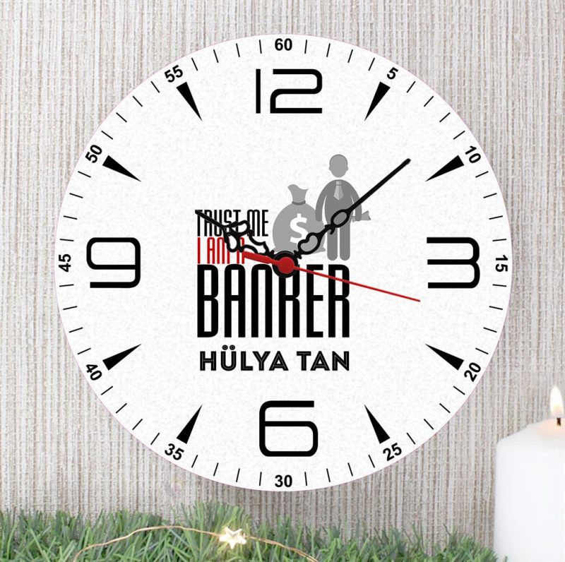 Bankacı Duvar Saati (4. Tasarım) - Görsel 1