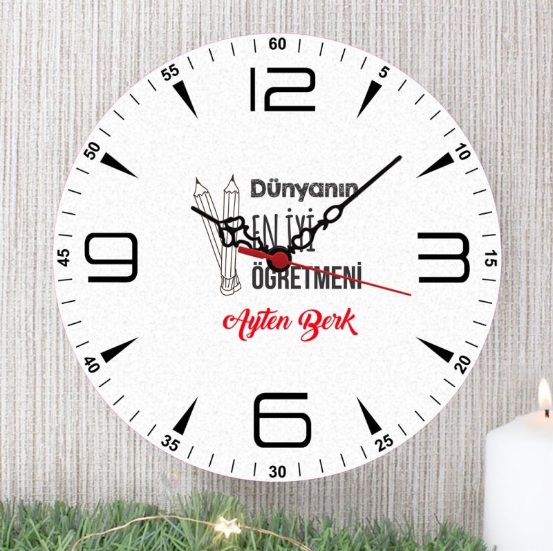 Öğretmen Duvar Saati (1. Tasarım) - Görsel 1