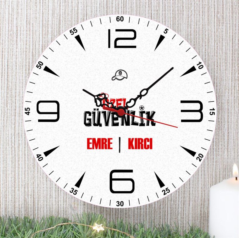 Özel Güvenlik Duvar Saati (1. Tasarım) - Görsel 1