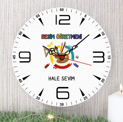 Resim Öğretmeni Duvar Saati (3. Tasarım)