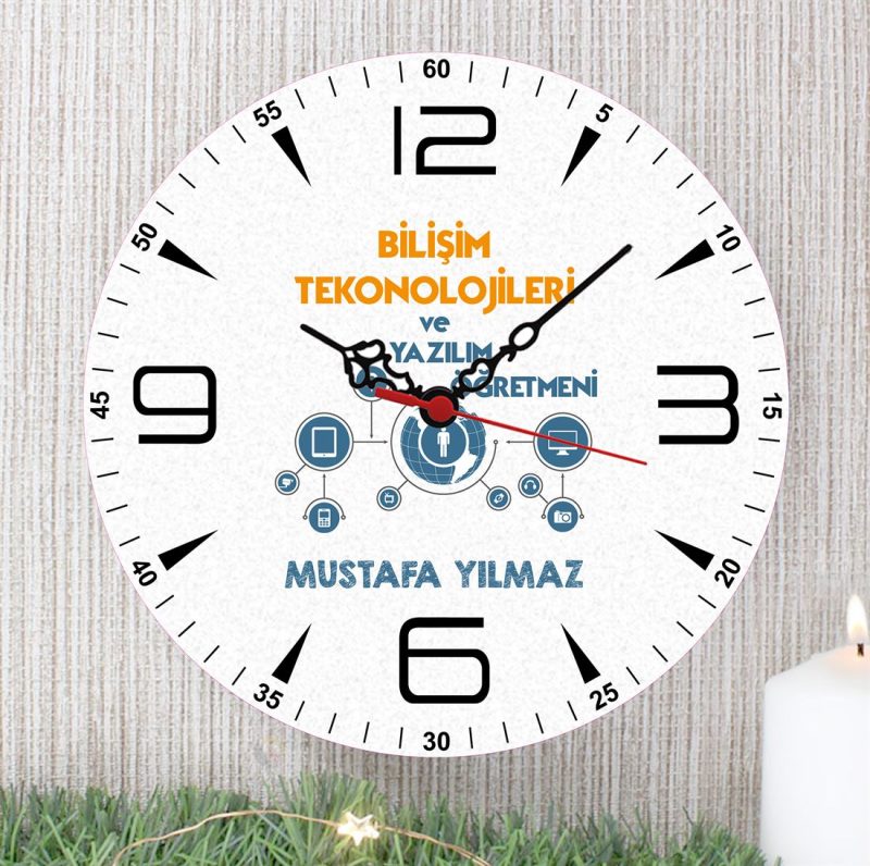 Bilişim Teknolojileri Öğretmeni Duvar Saati (3. Tasarım) - Görsel 1