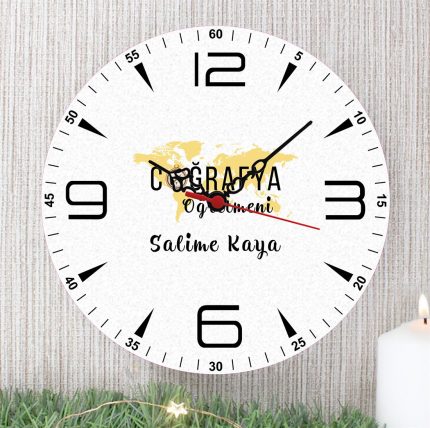 Coğrafya Öğretmeni Duvar Saati (4. Tasarım)
