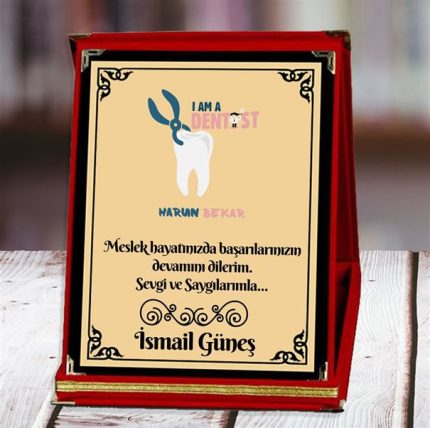 Diş Hekimi Baskılı Plaket (3. Tasarım) | Kişiye Özel