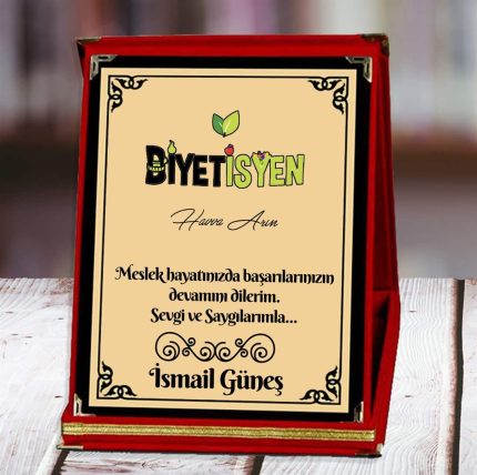 Diyetisyen Baskılı Plaket (3. Tasarım) | Kişiye Özel
