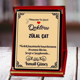 Doktora Özel Kişiye Özel Plaket | İsme Özel Anlamlı Hediye