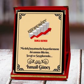 Ekonomistlere Özel Kişiselleştirilebilir Plaket | Şık Mesleki Hediye