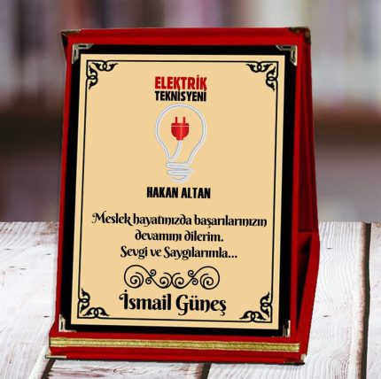 Elektrik Teknisyeni Baskılı Plaket (1. Tasarım) | Kişiye Özel