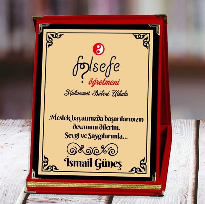 Felsefe Öğretmeni Baskılı Plaket (1. Tasarım) | Kişiye Özel - Görsel 1