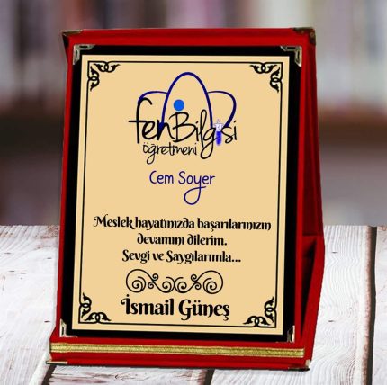 Fen Bilgisi Öğretmeni Baskılı Plaket (3. Tasarım) | Kişiye Özel
