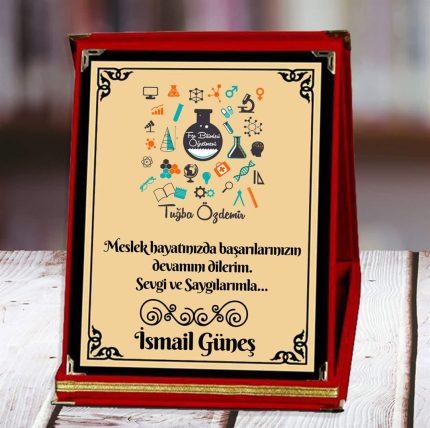 Fen Bilimleri Öğretmeni Baskılı Plaket (6. Tasarım) | Kişiye Özel