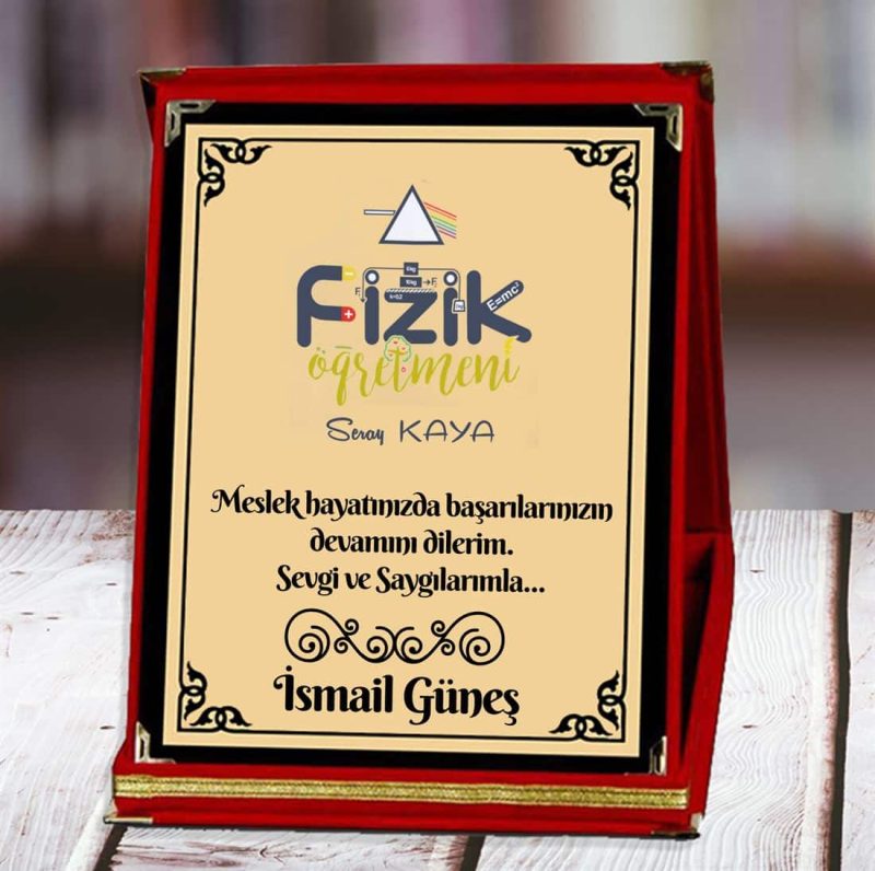 Fizik Öğretmeni Baskılı Plaket (4. Tasarım) | Kişiye Özel - Görsel 1