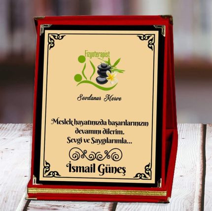 Fizyoterapist Baskılı Plaket (1. Tasarım) | Kişiye Özel