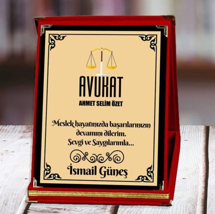 Avukat Baskılı Plaket (1. Tasarım) | Kişiye Özel