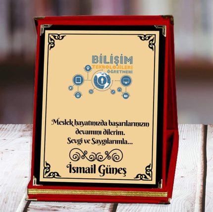 Bilişim Teknolojileri Öğretmeni Baskılı Plaket (2. Tasarım) | Kişiye Özel