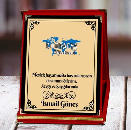 Coğrafya Öğretmeni Baskılı Plaket (2. Tasarım) | Kişiye Özel