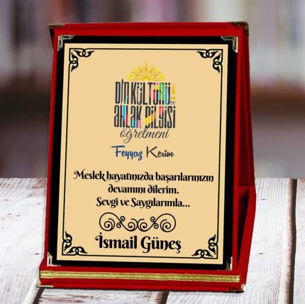 Din Kültürü ve Ahlak Bilgisi Öğretmeni Baskılı Plaket (5. Tasarım) | Kişiye Özel