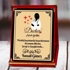 Doktorlara Özel Fotoğraflı ve Yazılı Plaket | Kişiye Özel Tasarım