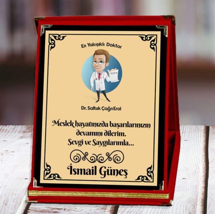 Doktorlara Özel Baskılı Plaket (5. Tasarım) | Kişiye Özel