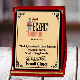 Eczacı Teknisyeni Kişiye Özel Baskılı Plaket | Anlamlı Hediye