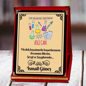 Fen Bilimleri Öğretmenine Özel Baskılı Plaket - Anlamlı Teşekkür Hediyesi