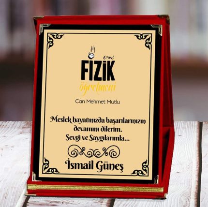 Fizik Öğretmeni Baskılı Plaket (1. Tasarım) | Kişiye Özel