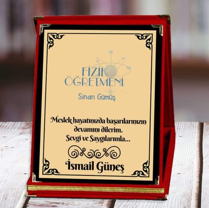 Fizik Öğretmeni Baskılı Plaket (3. Tasarım) | Kişiye Özel