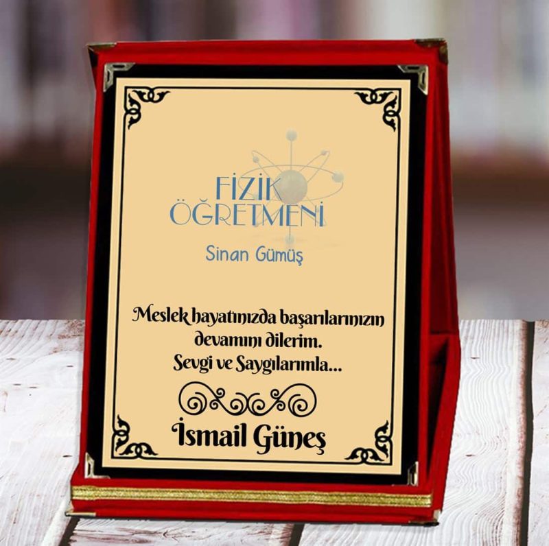 Fizik Öğretmeni Baskılı Plaket (3. Tasarım) | Kişiye Özel - Görsel 1