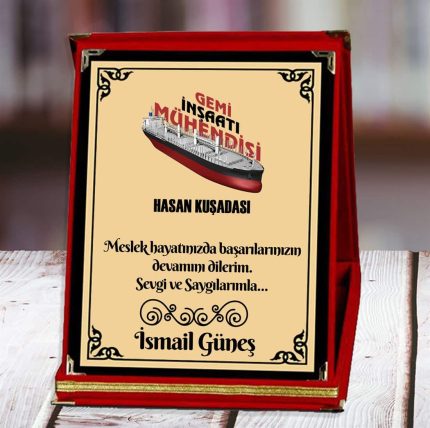 Gemi İnşaatı Mühendisi Baskılı Plaket (1. Tasarım) | Kişiye Özel