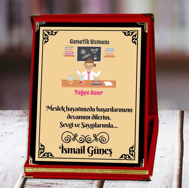 Genetik Uzmanı Baskılı Plaket (1. Tasarım) | Kişiye Özel - Görsel 1