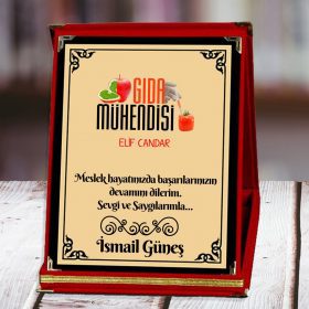 Kişiye Özel Gıda Mühendisi Plaketi | İsme Özel Şık Tasarım