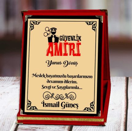 Güvenlik Amiri Baskılı Plaket (1. Tasarım) | Kişiye Özel
